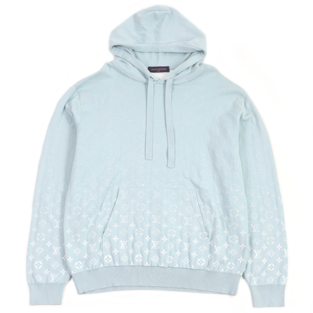 Excellent LOUIS VUITTON Parker Monogram Gradient Pullover Knit Light blue cotton mens XL