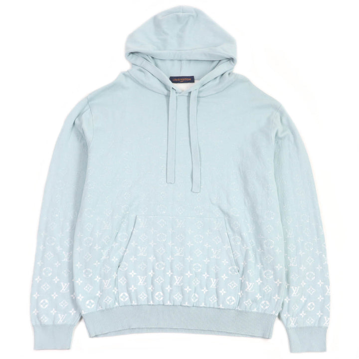 Excellent LOUIS VUITTON Parker Monogram Gradient Pullover Knit Light blue cotton mens XL