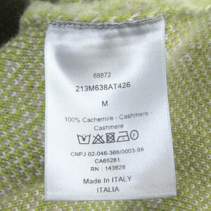 Excellent DIOR knit Leopard Cashmere High Neck Sweater Beige cashmere mens M 213M638AT426