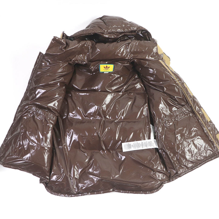 Excellent GUCCI×adidas Down vest Web Line Three Stripes Brown Nylon mens 44 713715