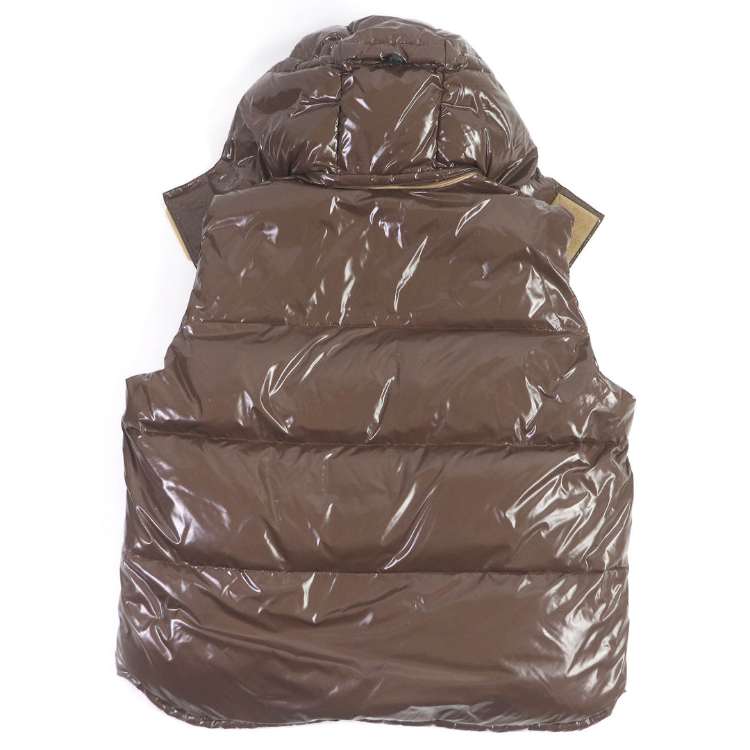 Excellent GUCCI×adidas Down vest Web Line Three Stripes Brown Nylon mens 44 713715