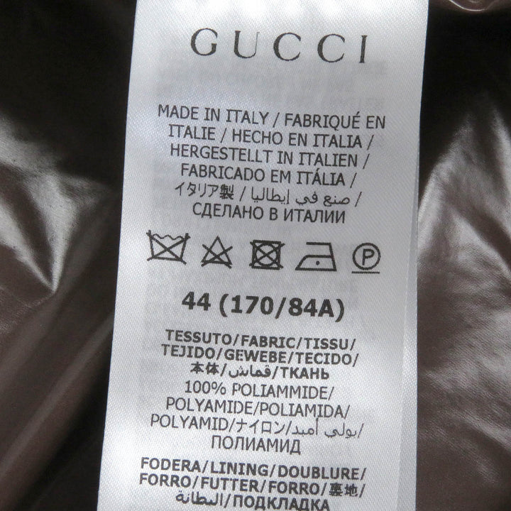 Excellent GUCCI×adidas Down vest Web Line Three Stripes Brown Nylon mens 44 713715