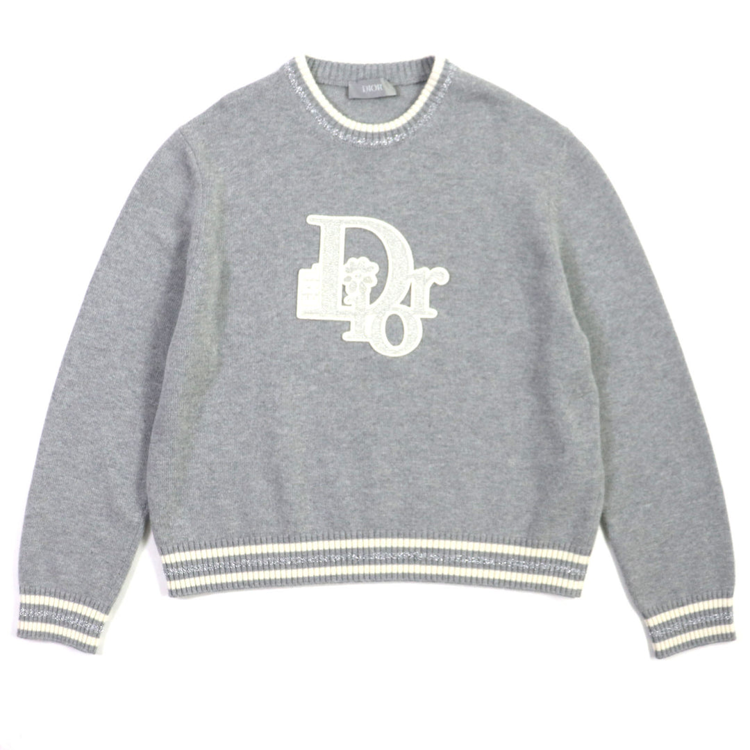 Excellent DIOR sweater DIOR BY ERL Glitter knit gray wool mens XXL 313M660AT516
