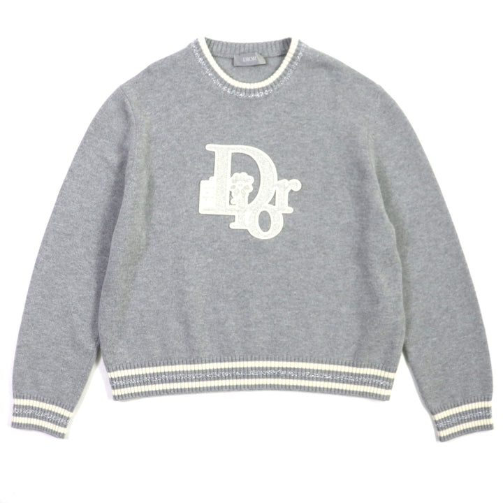 Excellent DIOR sweater DIOR BY ERL Glitter knit gray wool mens XXL 313M660AT516