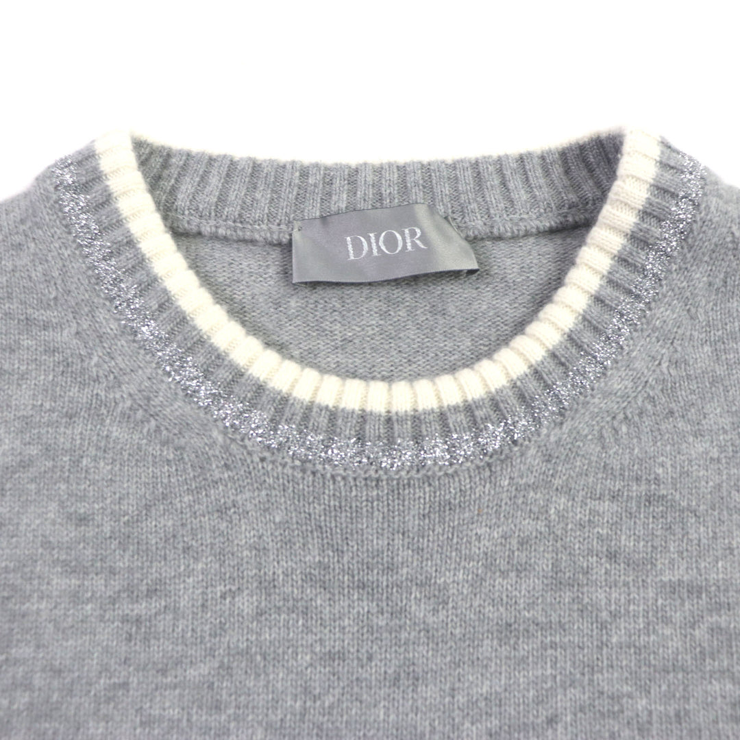 Excellent DIOR sweater DIOR BY ERL Glitter knit gray wool mens XXL 313M660AT516