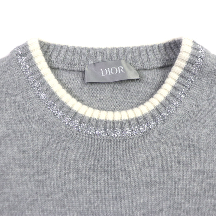 Excellent DIOR sweater DIOR BY ERL Glitter knit gray wool mens XXL 313M660AT516