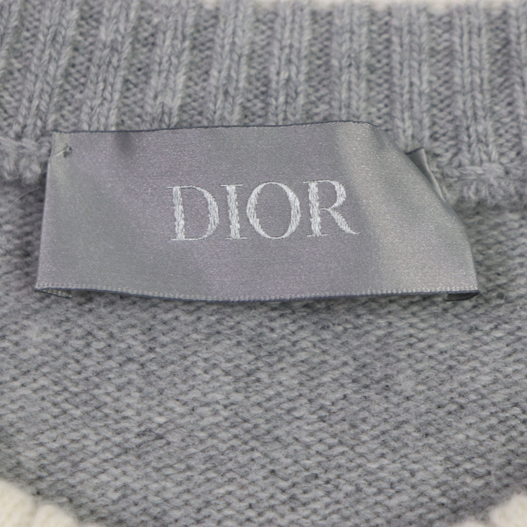 Excellent DIOR sweater DIOR BY ERL Glitter knit gray wool mens XXL 313M660AT516