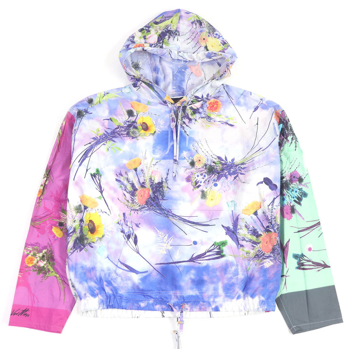 Pristine LOUIS VUITTON Parker Flower LV Logo Cotton Poplin Anorak Pullover mens