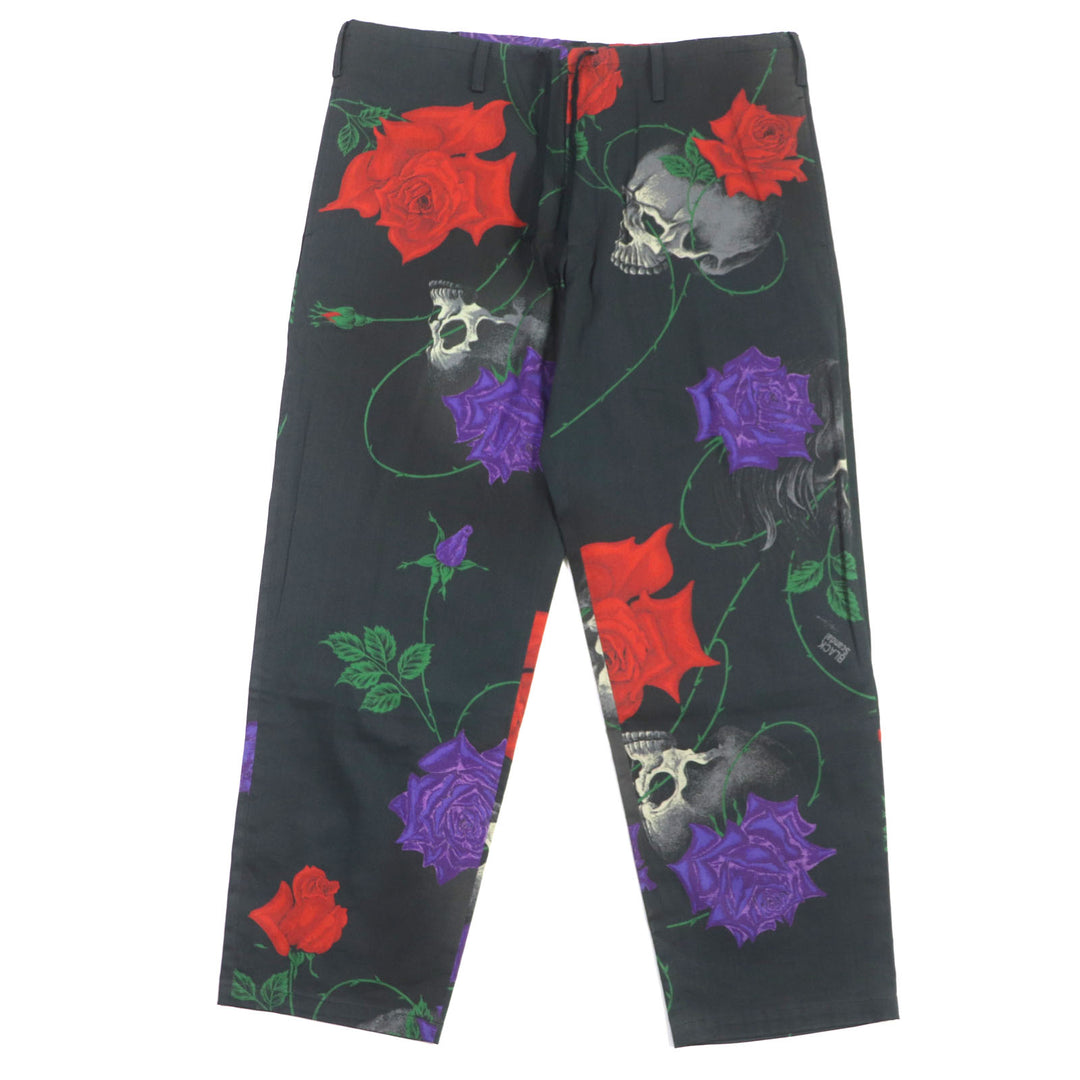 Great BLACK ScandalYohji Yamamoto Pants Skull Rose Pants cotton 1 HW-P99-033