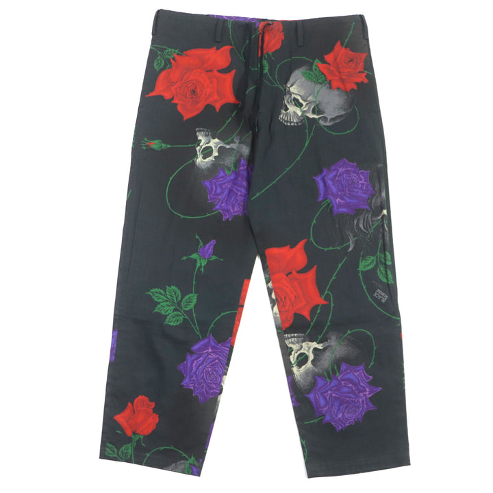 Great BLACK ScandalYohji Yamamoto Pants Skull Rose Pants cotton 1 HW-P99-033