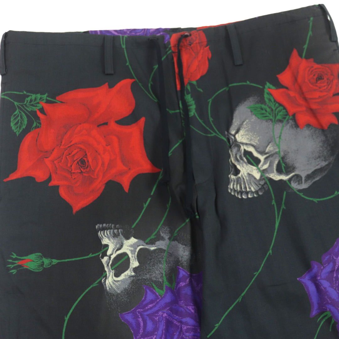Great BLACK ScandalYohji Yamamoto Pants Skull Rose Pants cotton 1 HW-P99-033