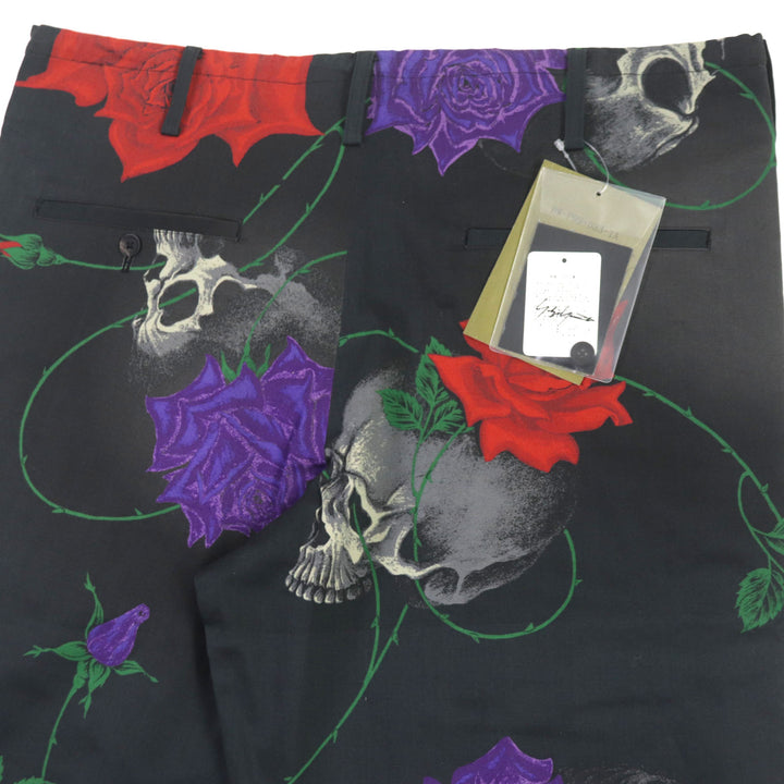 Great BLACK ScandalYohji Yamamoto Pants Skull Rose Pants cotton 1 HW-P99-033