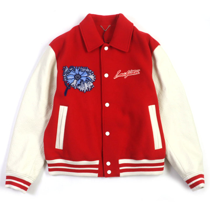 Pristine LOUIS VUITTON×Yayoi Kusama Jacket varsity jacket Cowhide mens 58 HOL31E