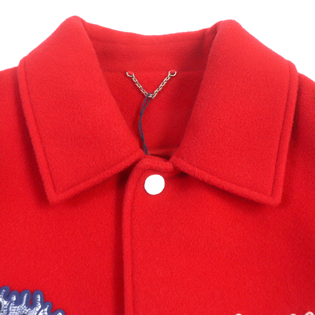 Pristine LOUIS VUITTON×Yayoi Kusama Jacket varsity jacket Cowhide mens 58 HOL31E
