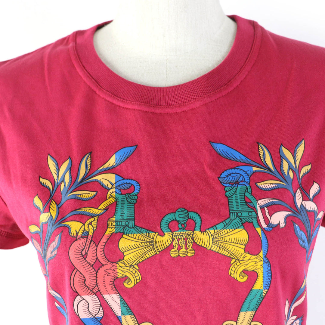Excellent HERMES one piece DELLA CAVALLERIA Short sleeve T-shirt Pink cotton 34