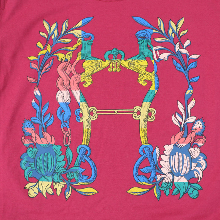 Excellent HERMES one piece DELLA CAVALLERIA Short sleeve T-shirt Pink cotton 34