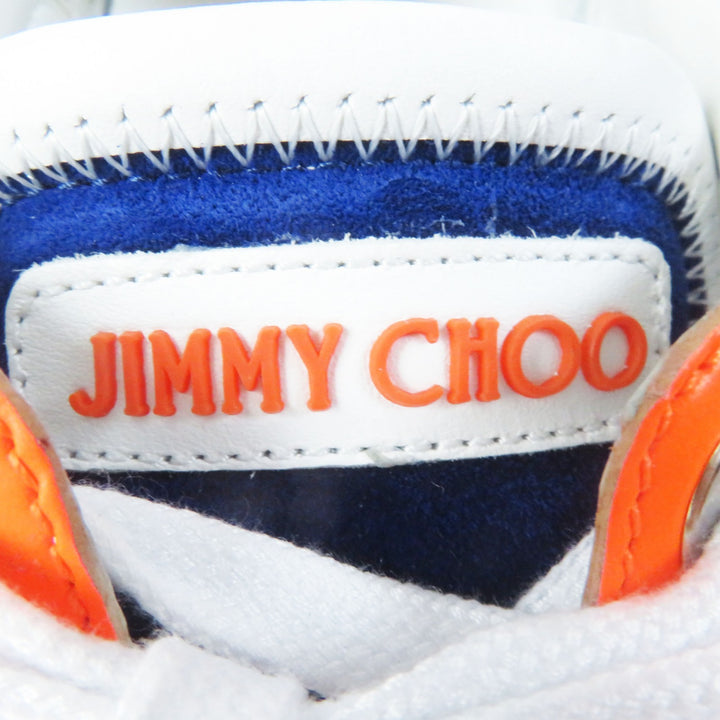 Pristine JIMMY CHOO sneakers DIAMOND Cobalt Neon Orange Calf leather Women 36
