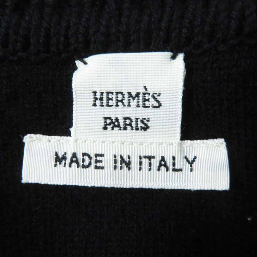 Pristine HERMES Blouson Black Grey/Black wool Women 34 3H2204D2