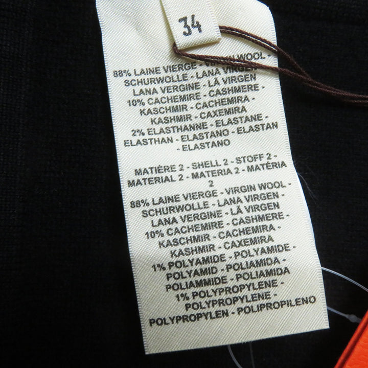 Pristine HERMES Blouson Black Grey/Black wool Women 34 3H2204D2