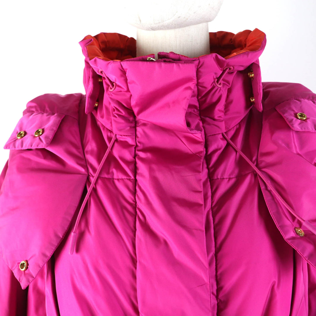Pristine DRAWER down coat Leather logo patch pink Nylon Women F 6525-299-0788