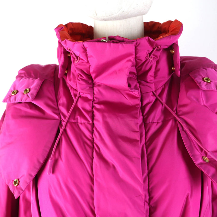 Pristine DRAWER down coat Leather logo patch pink Nylon Women F 6525-299-0788