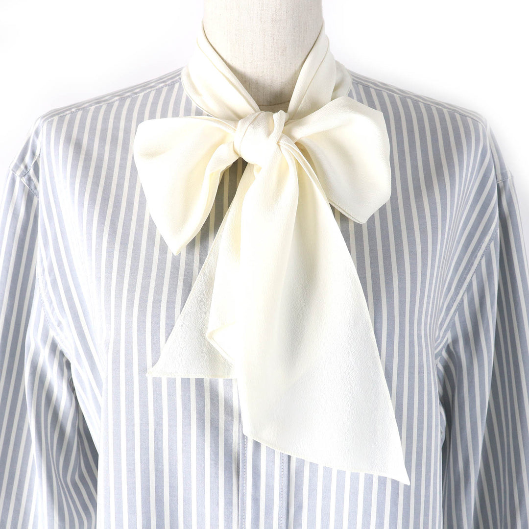 Great CELINE Long sleeve shirt Eddie's Triomphe Button Bowtie silk Women 38 2C904562T