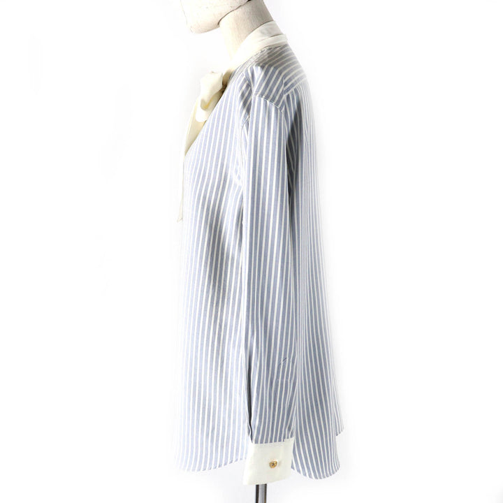 Great CELINE Long sleeve shirt Eddie's Triomphe Button Bowtie silk Women 38 2C904562T
