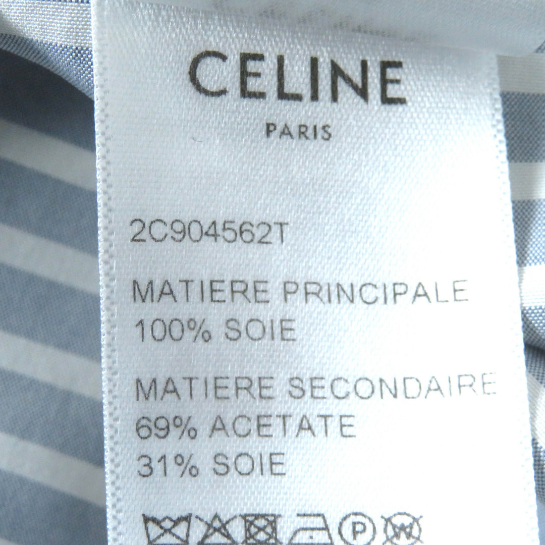 Great CELINE Long sleeve shirt Eddie's Triomphe Button Bowtie silk Women 38 2C904562T