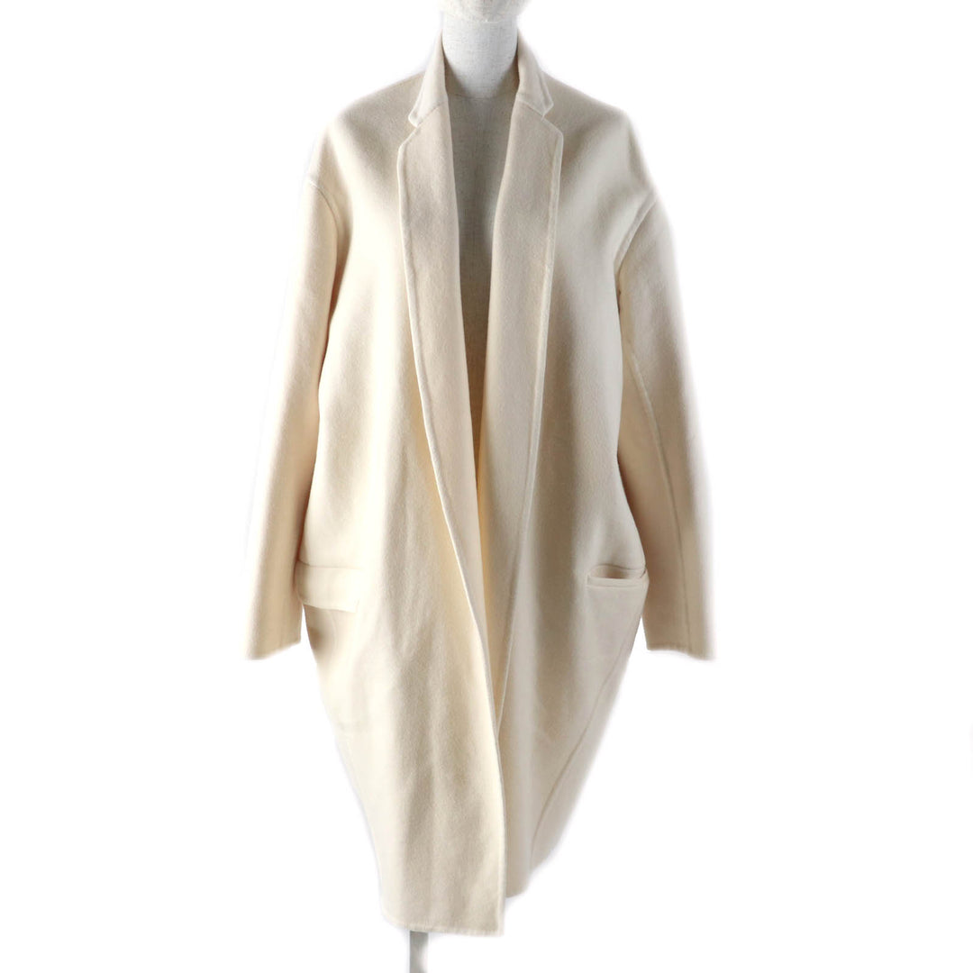 Great CELINE coat Egg Crombie Ivory cashmere Women 40 2 8H13/6700