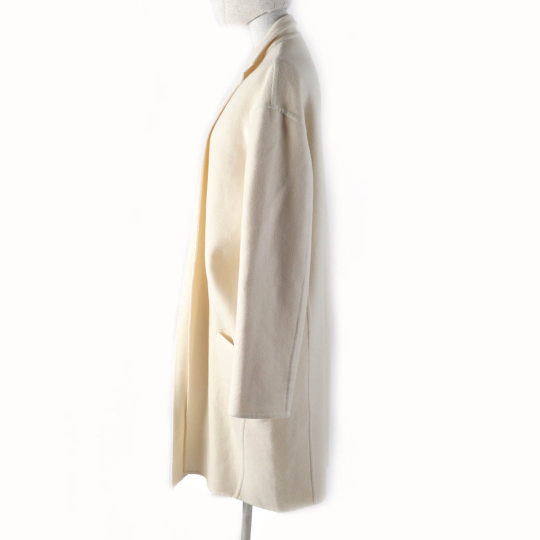 Great CELINE coat Egg Crombie Ivory cashmere Women 40 2 8H13/6700