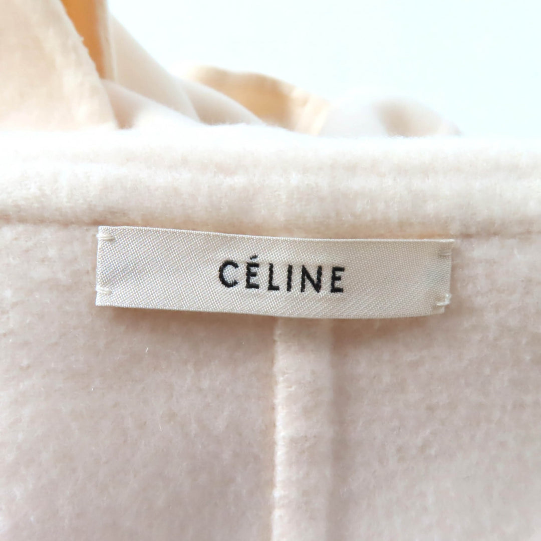 Great CELINE coat Egg Crombie Ivory cashmere Women 40 2 8H13/6700