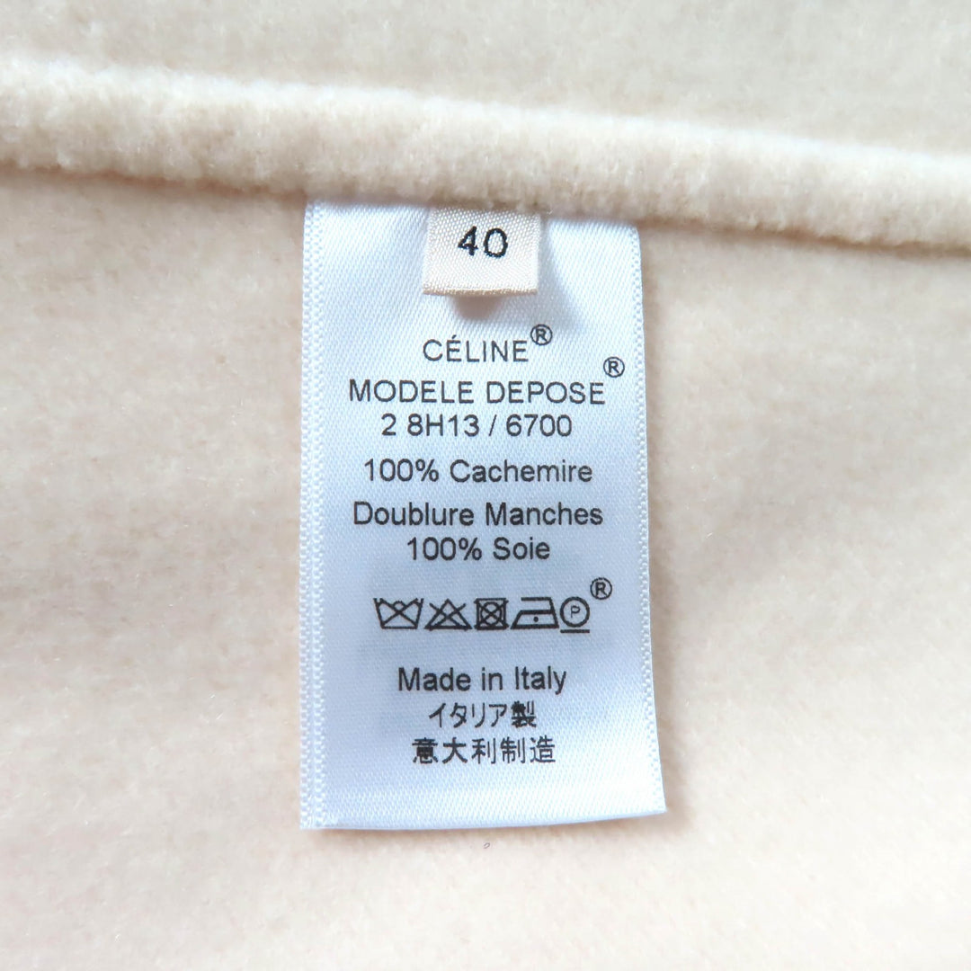 Great CELINE coat Egg Crombie Ivory cashmere Women 40 2 8H13/6700
