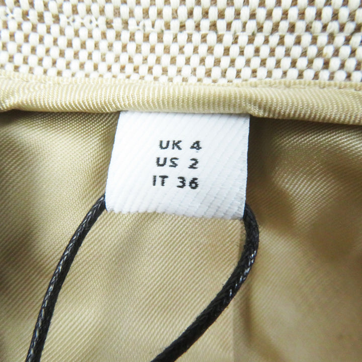 Pristine BURBERRY skirt Calf leather side lines with logo gold rivets Women 36