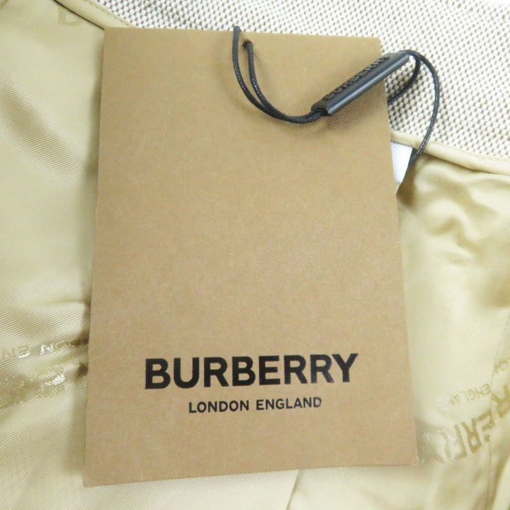 Pristine BURBERRY skirt Calf leather side lines with logo gold rivets Women 36