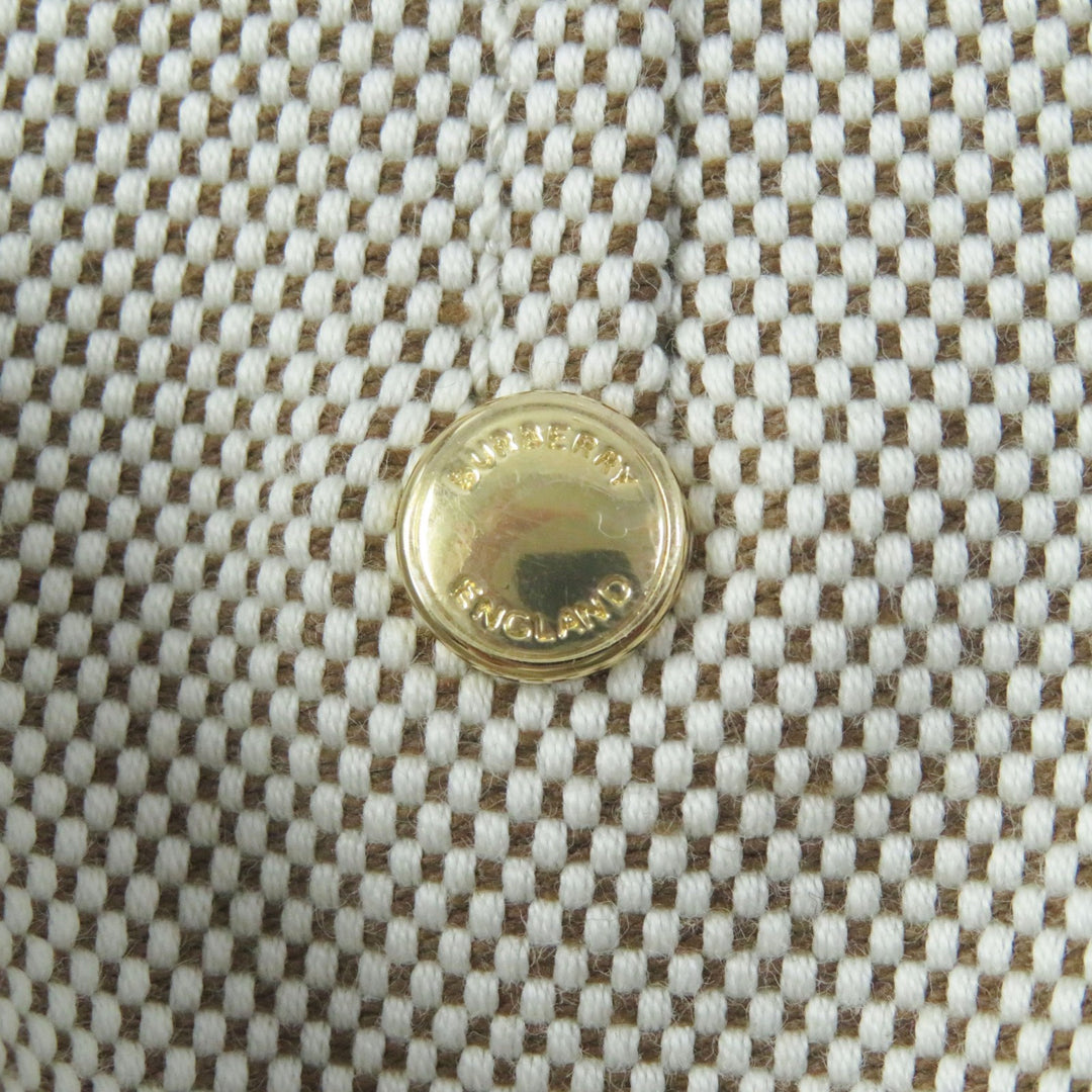 Pristine BURBERRY skirt Calf leather side lines with logo gold rivets Women 36