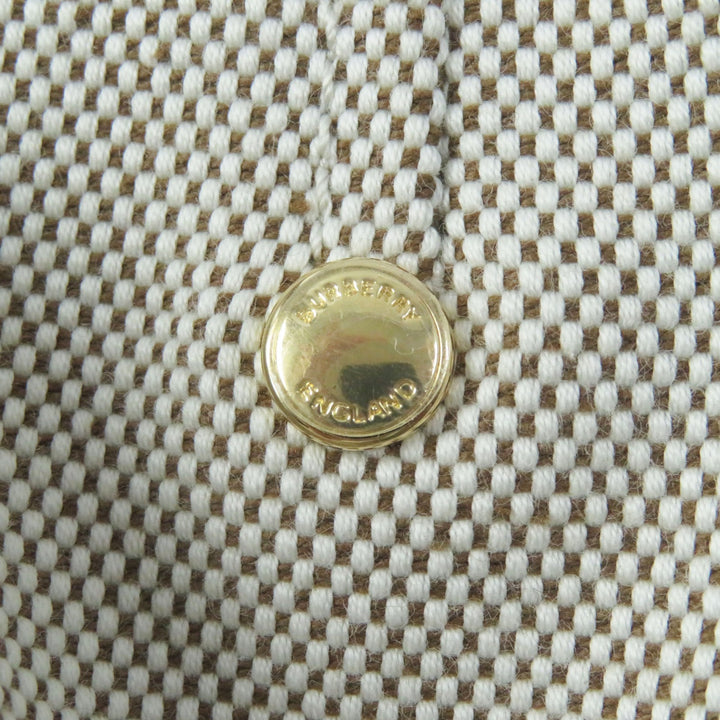 Pristine BURBERRY skirt Calf leather side lines with logo gold rivets Women 36