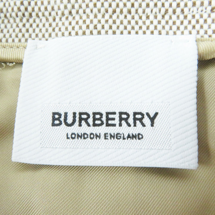 Pristine BURBERRY skirt Calf leather side lines with logo gold rivets Women 36
