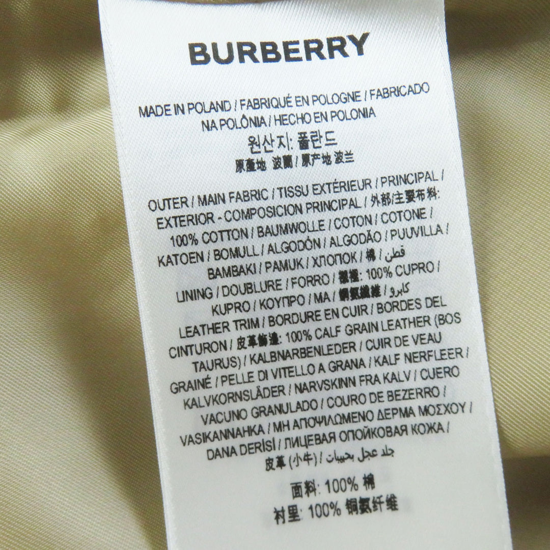 Pristine BURBERRY skirt Calf leather side lines with logo gold rivets Women 36