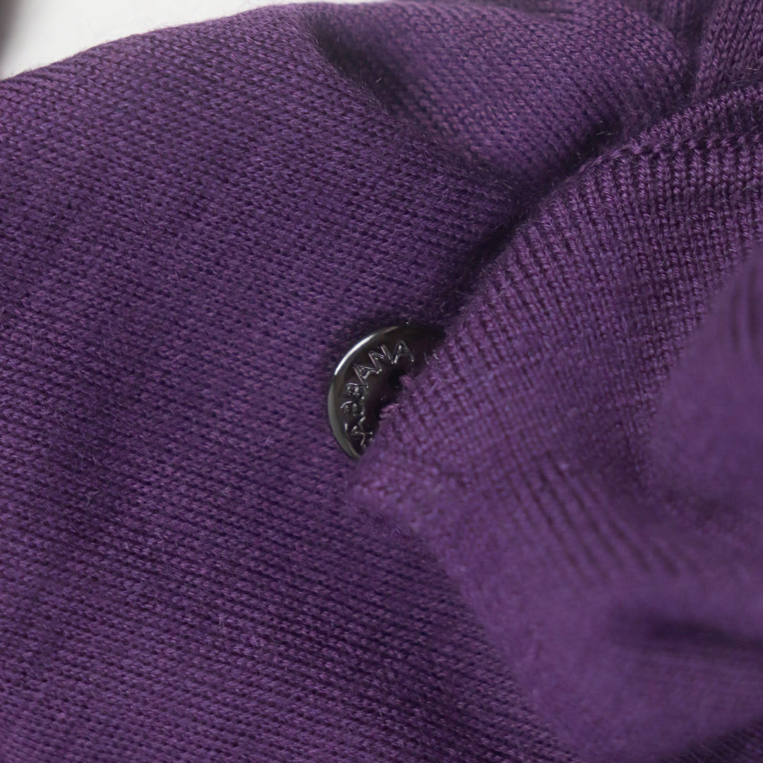 Excellent DOLCE&GABBANA Long sleeve polo shirt Black tag logo button knit purple cashmere mens 48