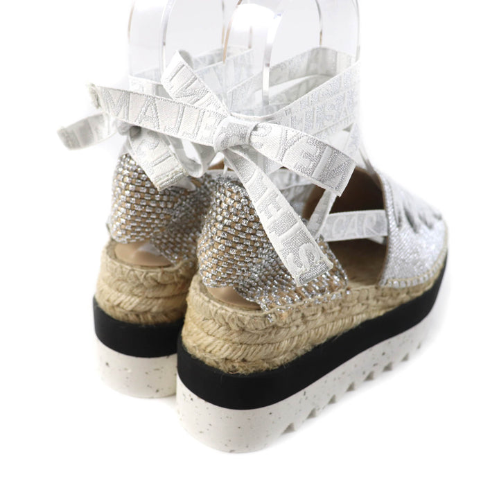 Excellent Stella McCartney Sandals Gaia Logo lace-up bow espadrilleswithplatform