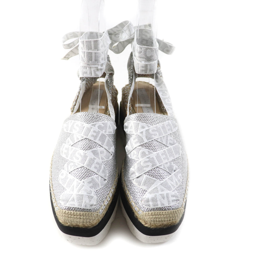 Excellent Stella McCartney Sandals Gaia Logo lace-up bow espadrilleswithplatform