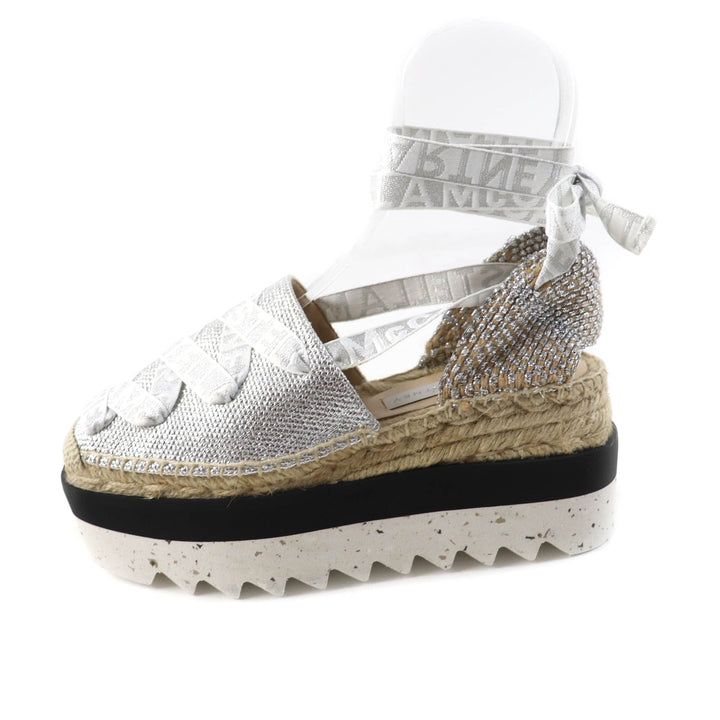 Excellent Stella McCartney Sandals Gaia Logo lace-up bow espadrilleswithplatform