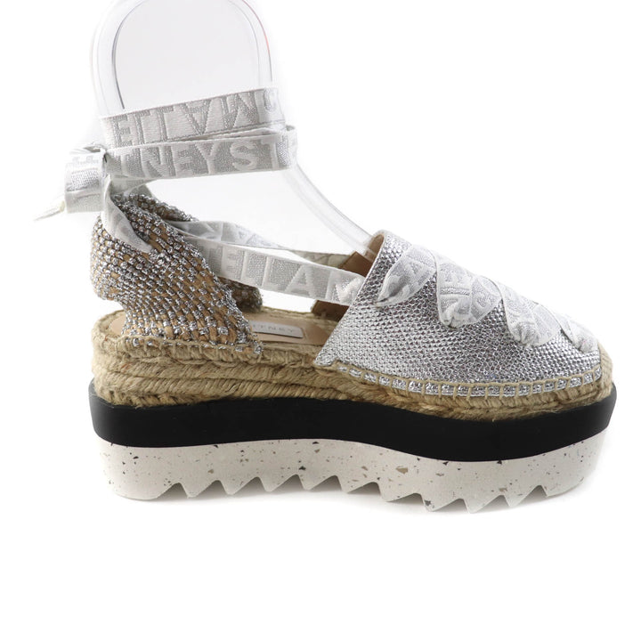 Excellent Stella McCartney Sandals Gaia Logo lace-up bow espadrilleswithplatform