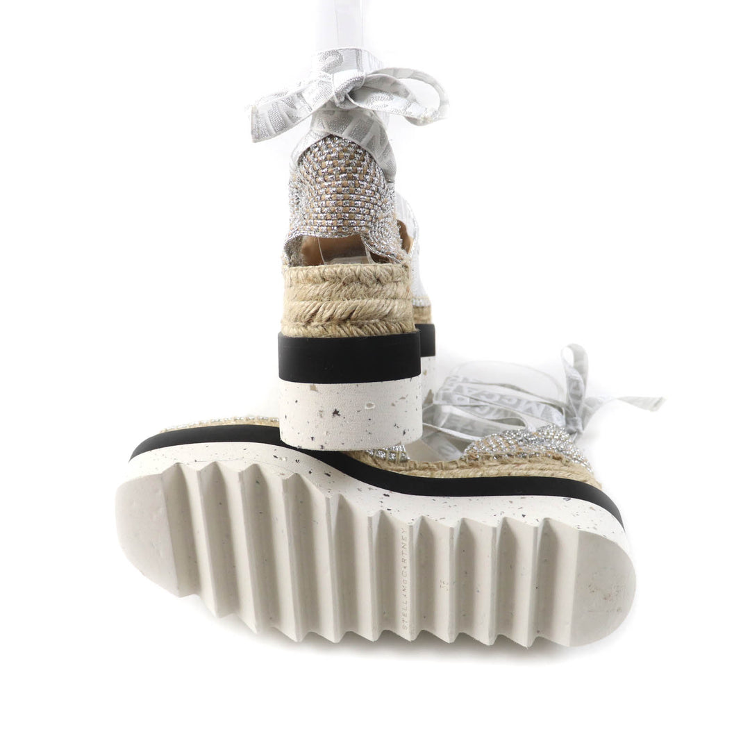Excellent Stella McCartney Sandals Gaia Logo lace-up bow espadrilleswithplatform