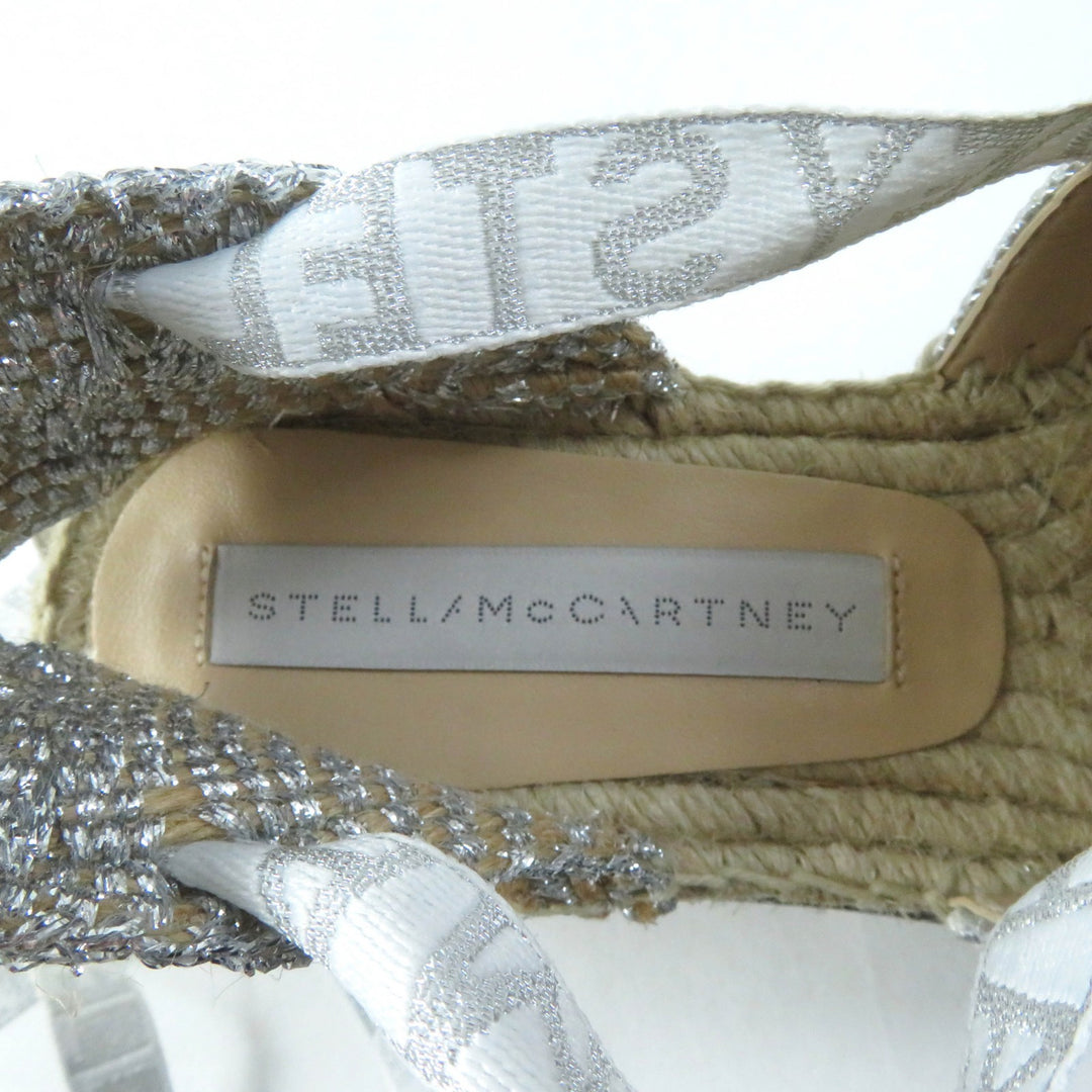 Excellent Stella McCartney Sandals Gaia Logo lace-up bow espadrilleswithplatform