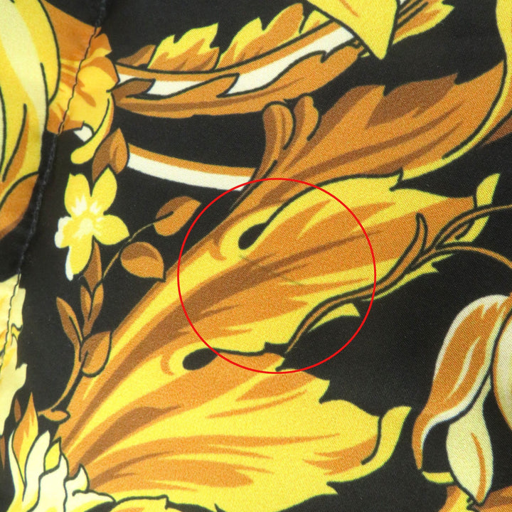 Excellent VERSACE down coat Baroque Pattern Black Yellow polyester 36 1002795