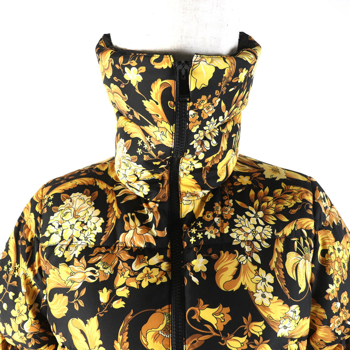 Excellent VERSACE down coat Baroque Pattern Black Yellow polyester 36 1002795