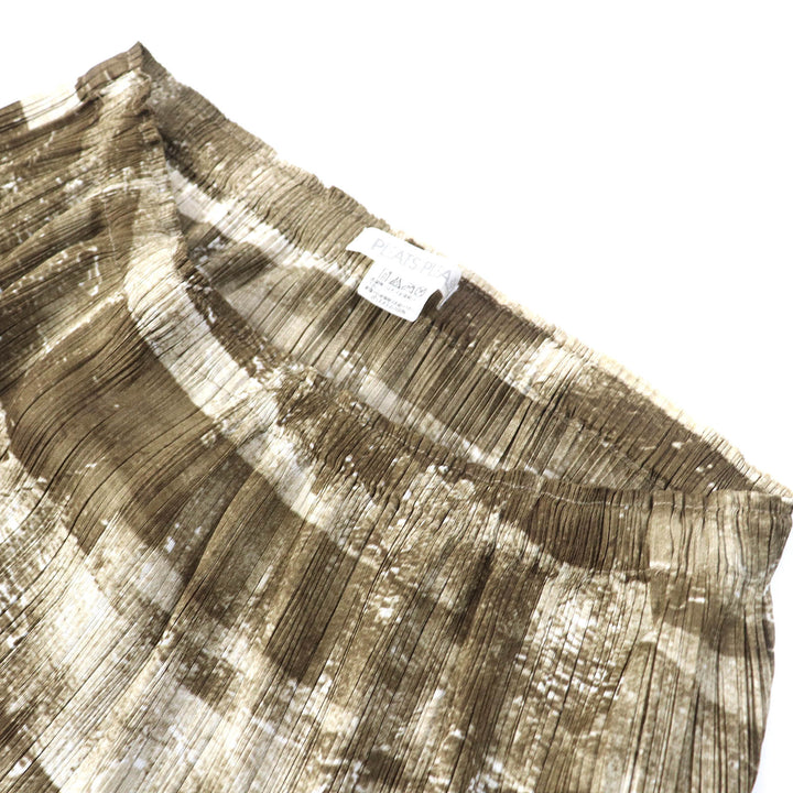 Excellent PLEATS PLEASE skirt Graphic print, deformed hem design Brown Women 4