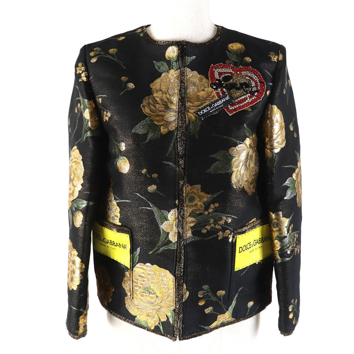 Pristine DOLCE&GABBANA jacket Black tag Black Gold Green Women 36
