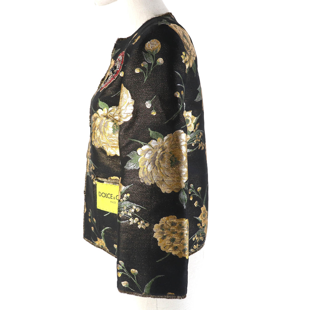 Pristine DOLCE&GABBANA jacket Black tag Black Gold Green Women 36